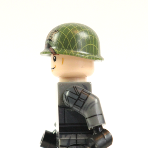 US M1 Paratrooper Helmet with Printed Netting and First Aid Packet | Normandy Toy Accessory