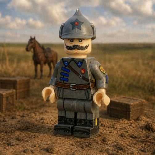 Semyon Budyonny custom figure in a historical diorama
