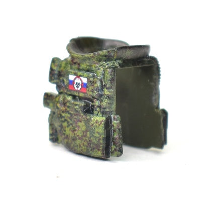 Armor Vest Ratnik "Machine Gunner" – Raised Collar, Russian Flag and Skull Patch, Digital Camouflage