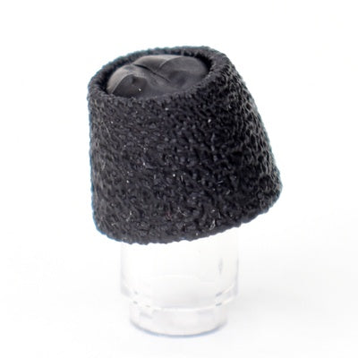 A tall black papakha hat for Lego figures. ( by G-brick Design)