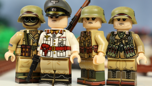 4 x WW2 German Africa corp soldiers with Rommel