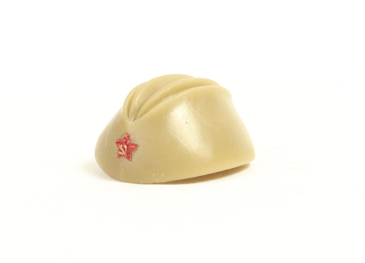 Russian military forage cap with red star.