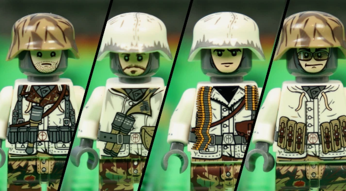 WW2, Battle of the Bulge, Winter German set of 4 soldiers