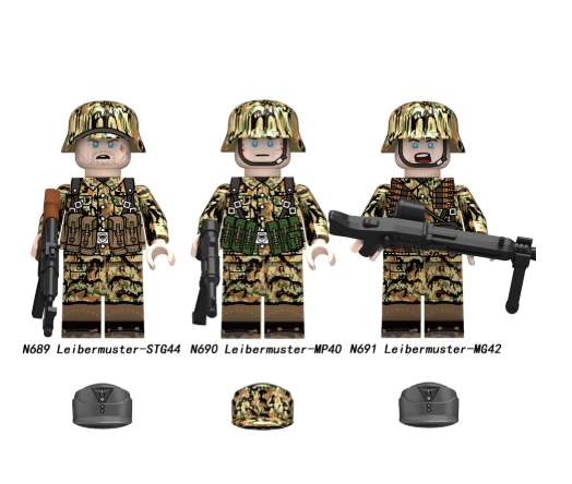 WW2 German soldiers in Leibermuster camo (3 soldiers)