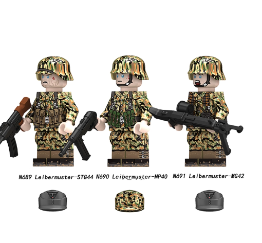 WW2 German soldiers in Leibermuster camo (3 soldiers)
