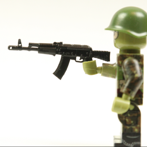 Soviet automatic rifle with a folding stock, wrapped with a tourniquet