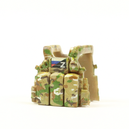 Armor vest LBT 6094 closed holsters, camouflage multicam patch Russian flag patch