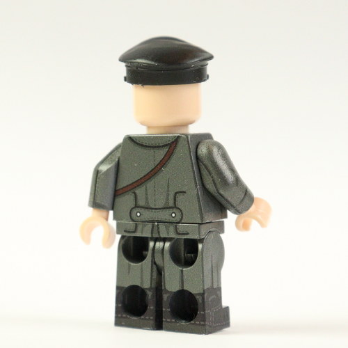 Red Army agitator in greatcoat and cap during the Civil War