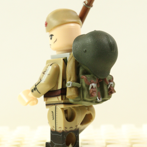 Soviet WW2 Early War Backpack with Strapped Helmet – Hand Painted Accessory