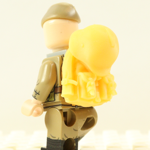 Soviet WW2 Early War Backpack with Strapped Helmet – Unpainted 3D Printed Resin Accessory