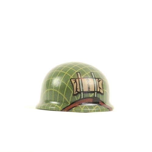 US M1 Paratrooper Helmet with Printed Netting and First Aid Packet | Normandy Toy Accessory