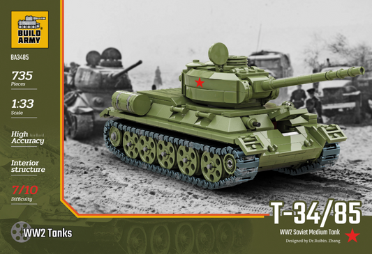 T-34/85 Soviet Medium Tank (historical tank built with bricks)