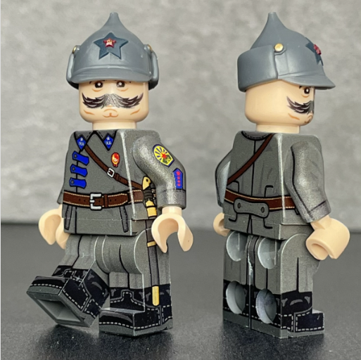 Semyon Budyonny custom figure shown from the front and side