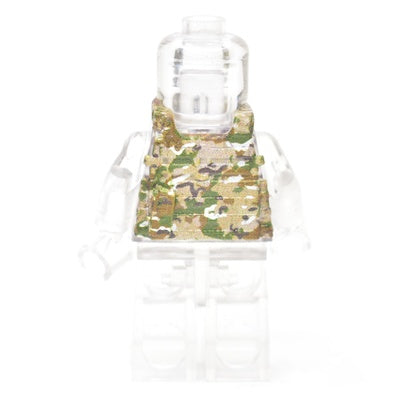Armored vest LBT 6094 closed holsters, multicam camouflage, Russian flag and skull patches
