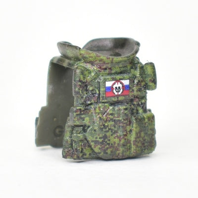 Armor Vest Ratnik "Machine Gunner" – Raised Collar, Russian Flag and Skull Patch, Digital Camouflage