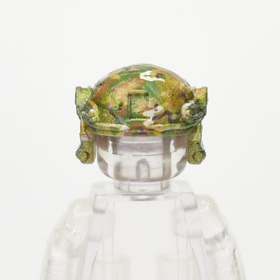 Helmet with headphones, vertical mount, multicam