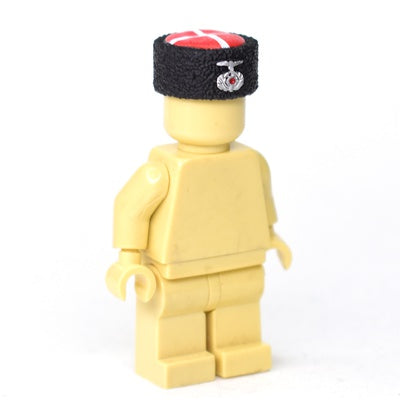 Papakha Kubanka Toy Fur Hat | Red Top with Wehrmacht Insignia