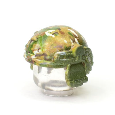 Helmet with headphones, vertical mount, multicam