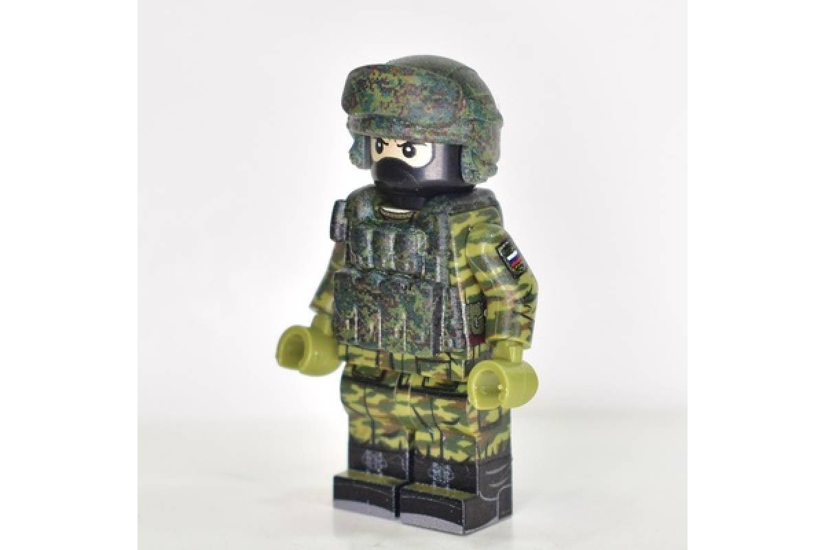 Modern russian 6B47 "Ratnik" helmet pixel flora camo with googles and headphones