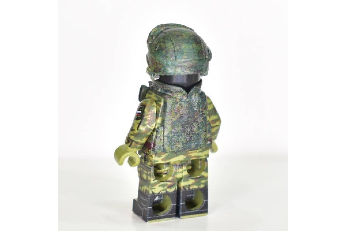 Modern russian 6B47 "Ratnik" helmet pixel flora camo with googles and headphones