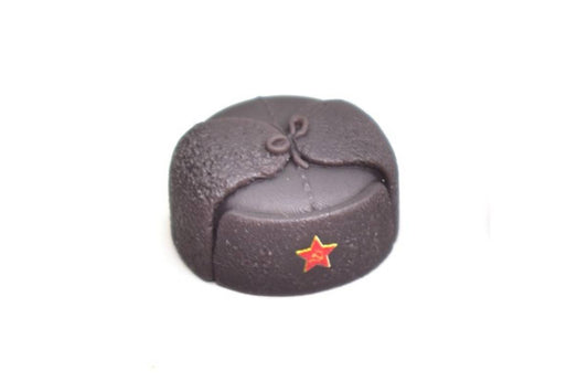 WWII Soviet Ushanka hat with red star. Brown