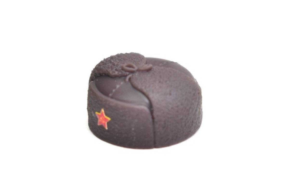 WWII Soviet Ushanka hat with red star. Brown